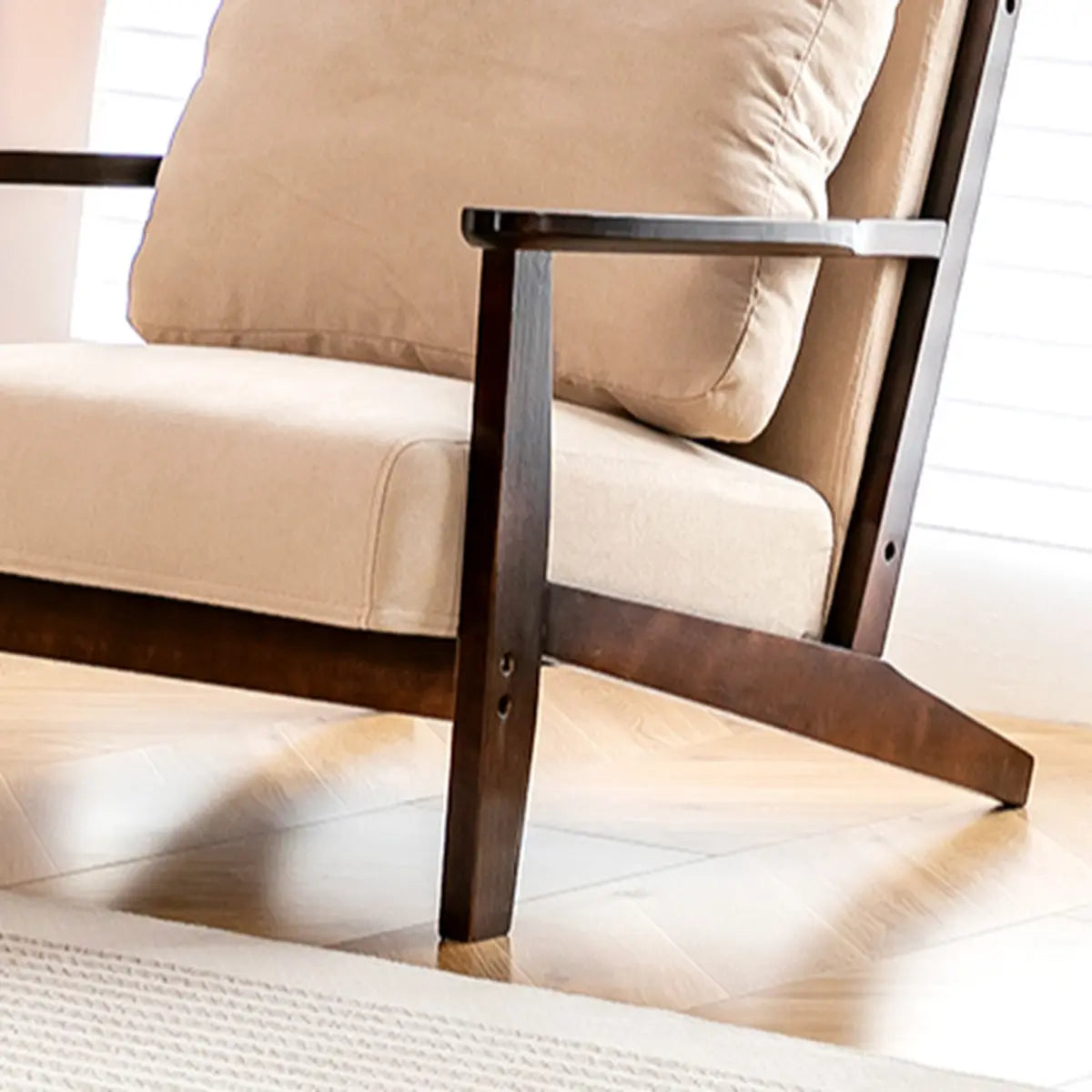 Removable Cushions Khaki Pillow Back Accent Chair Image - 9