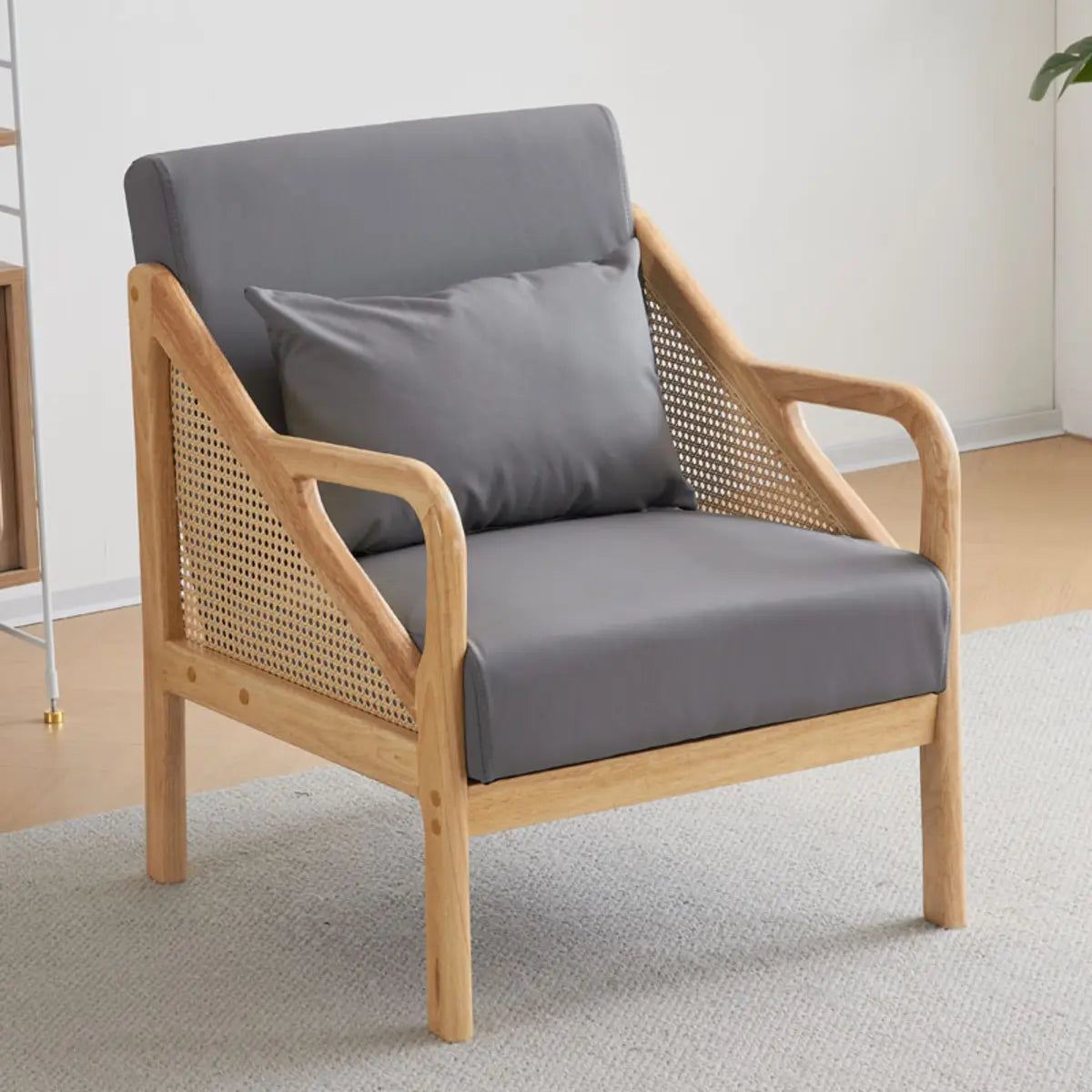 Removable Cushions Leather Split Back Accent Chair Image - 11