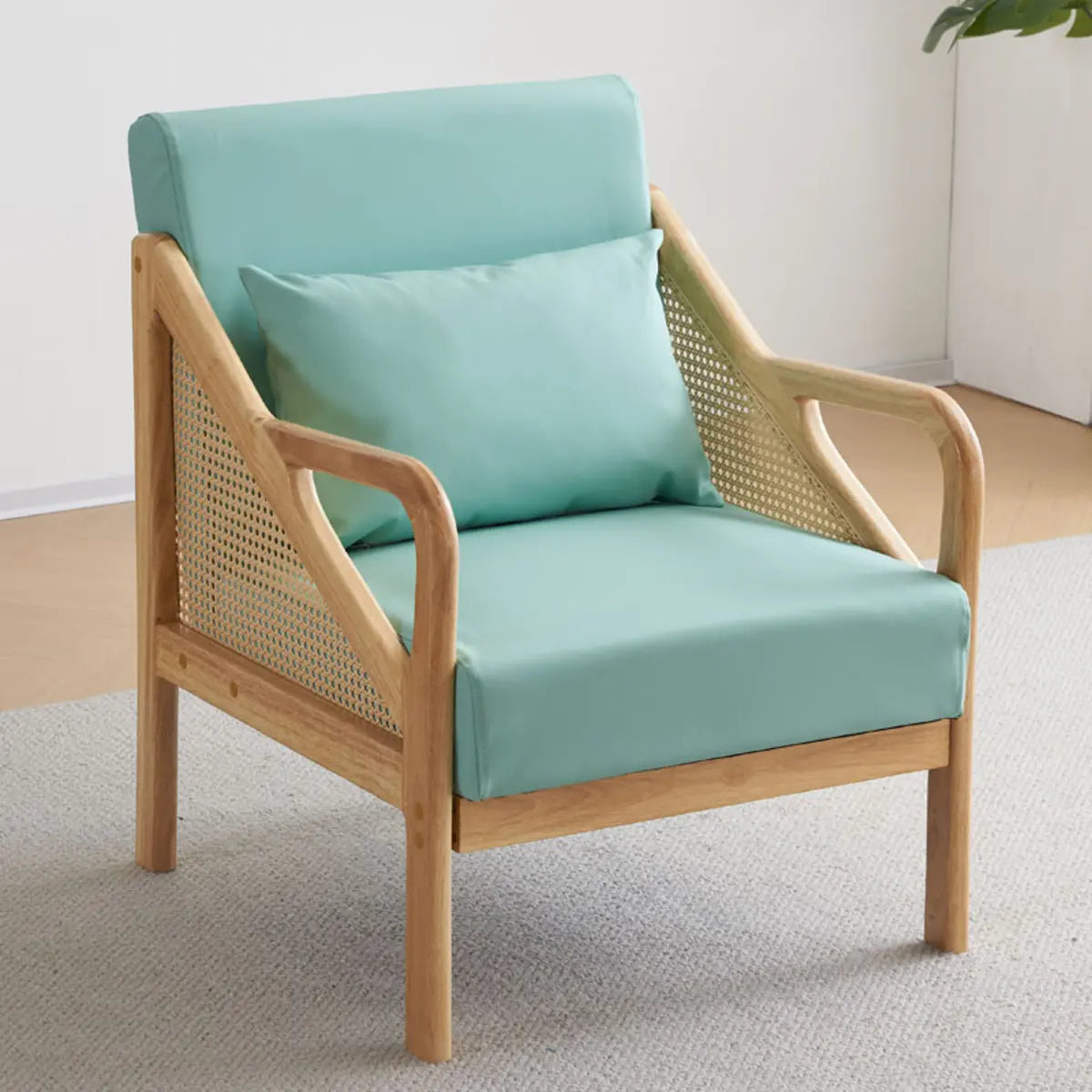 Removable Cushions Leather Split Back Accent Chair Image - 12