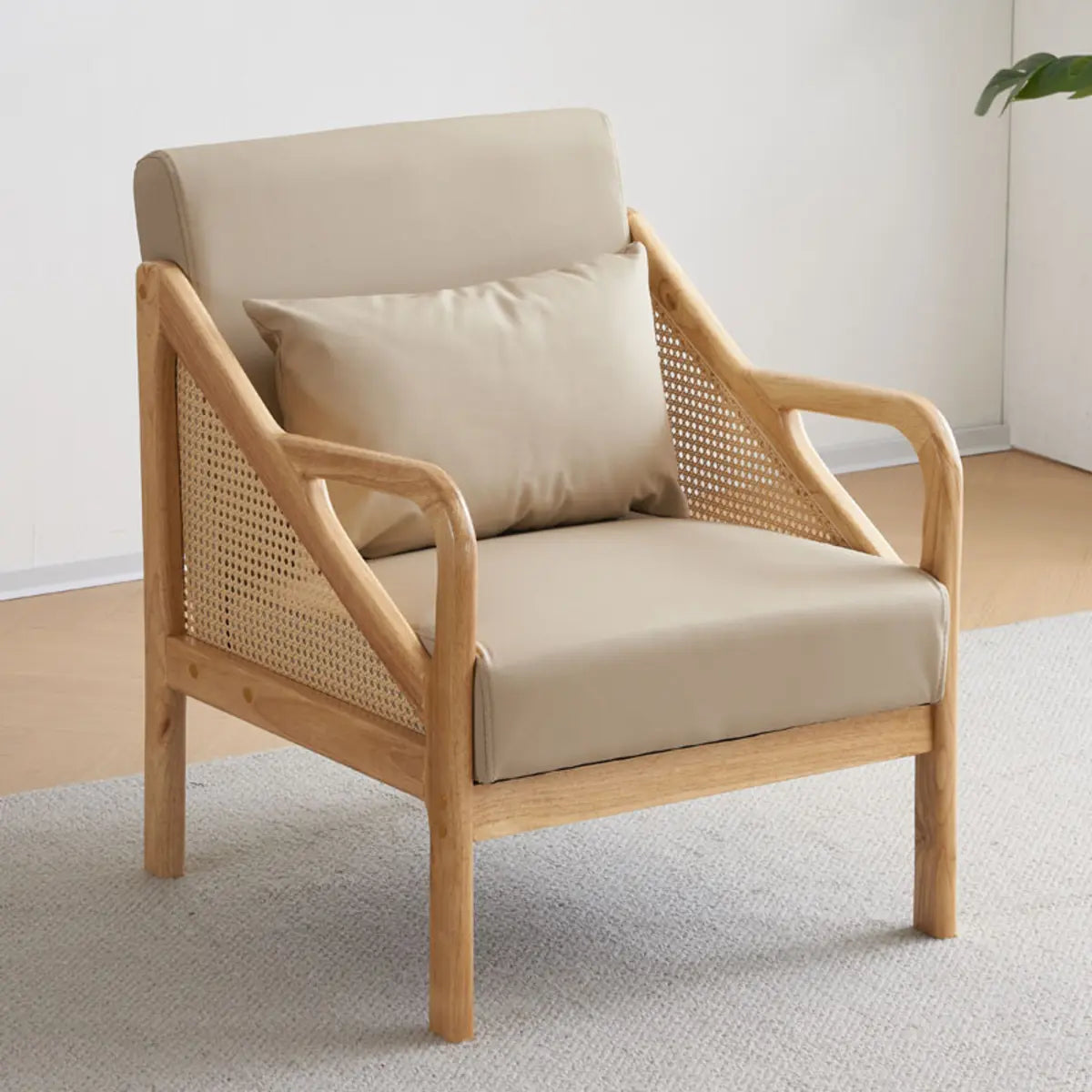 Removable Cushions Leather Split Back Accent Chair Image - 13