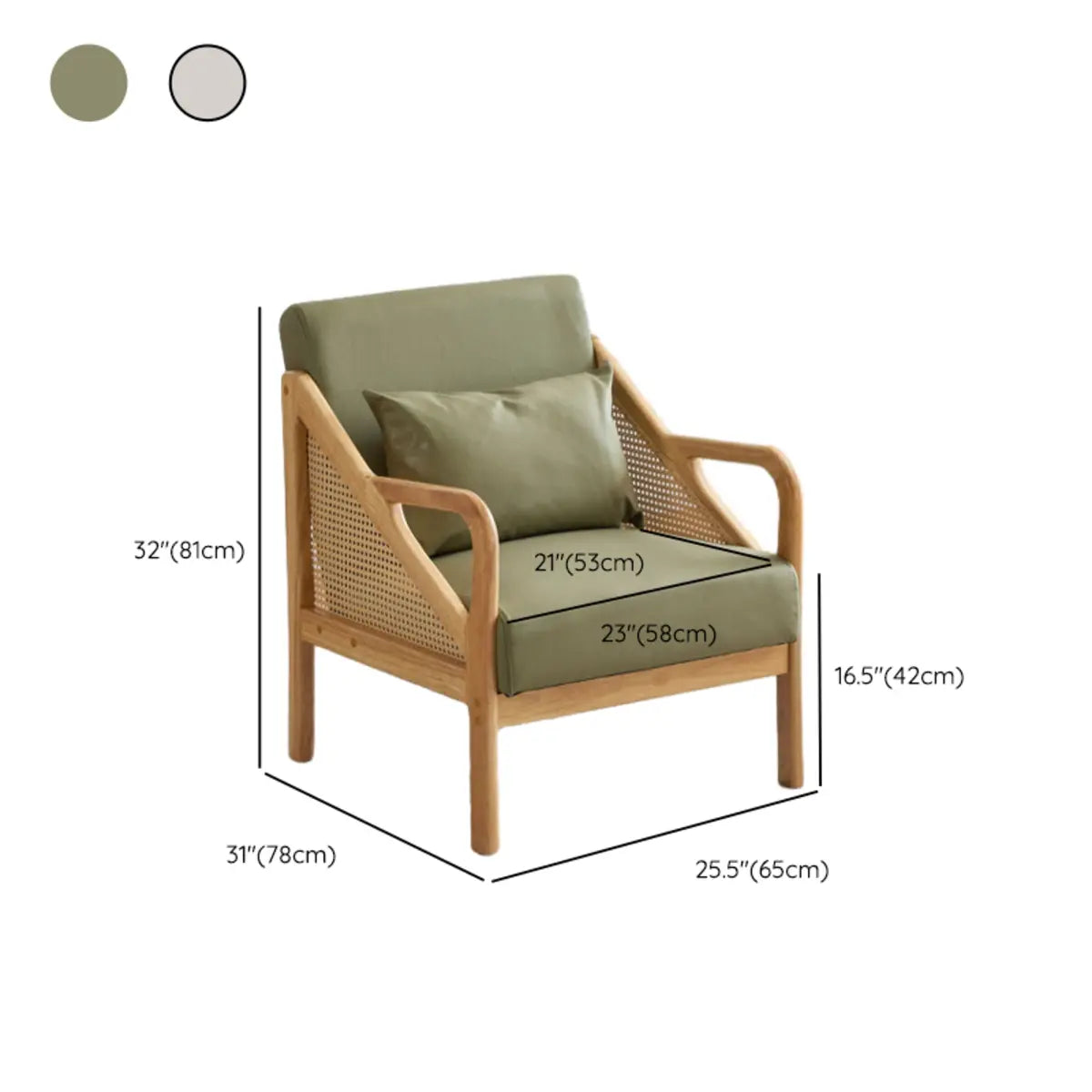 Removable Cushions Leather Split Back Accent Chair Image - 15