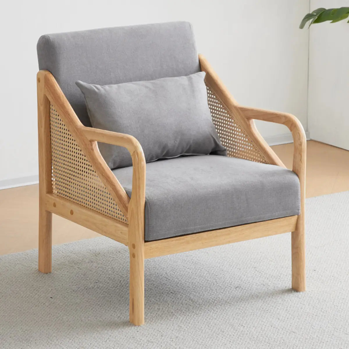 Removable Cushions Leather Split Back Accent Chair Image - 2