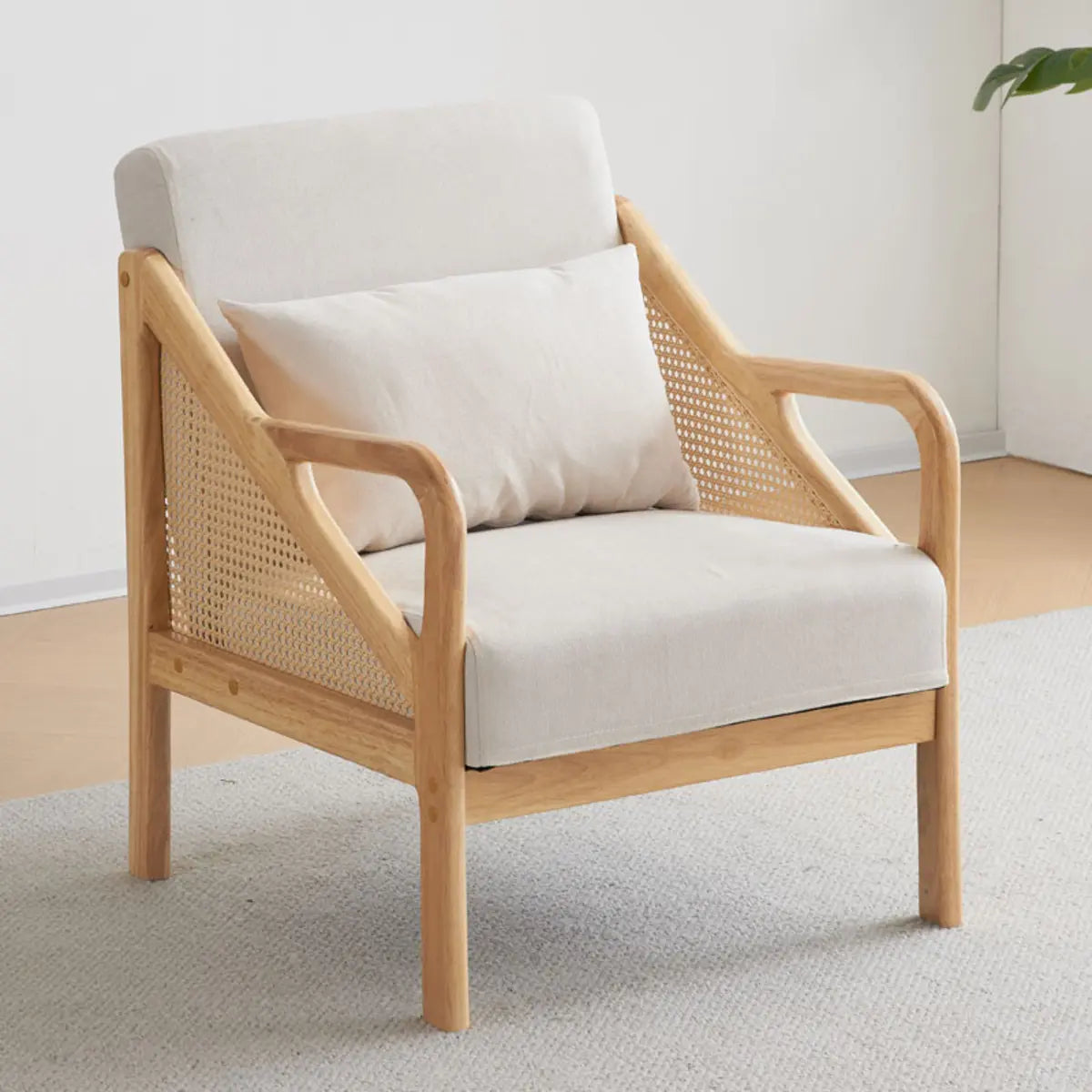 Removable Cushions Leather Split Back Accent Chair Image - 3