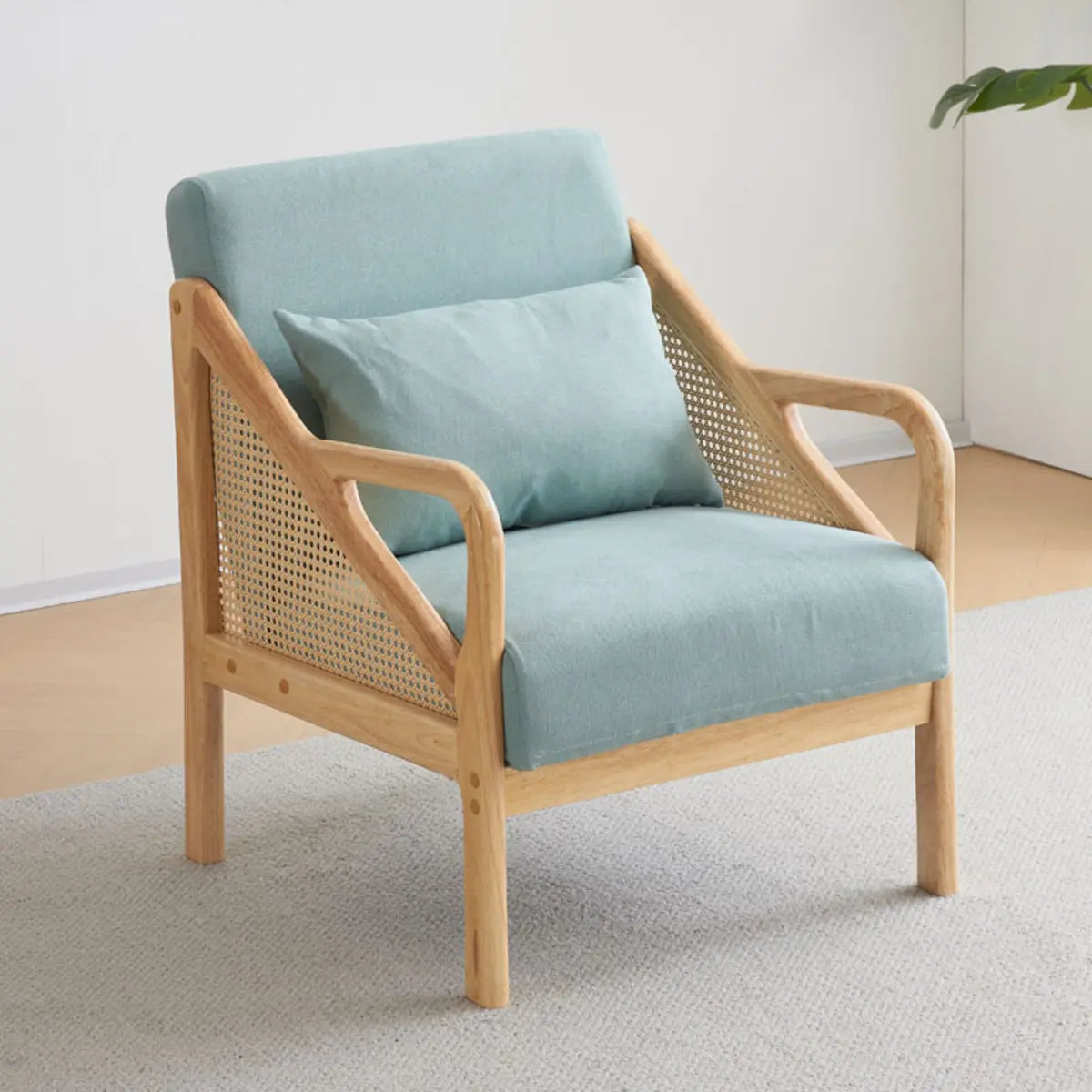 Removable Cushions Leather Split Back Accent Chair Image - 5