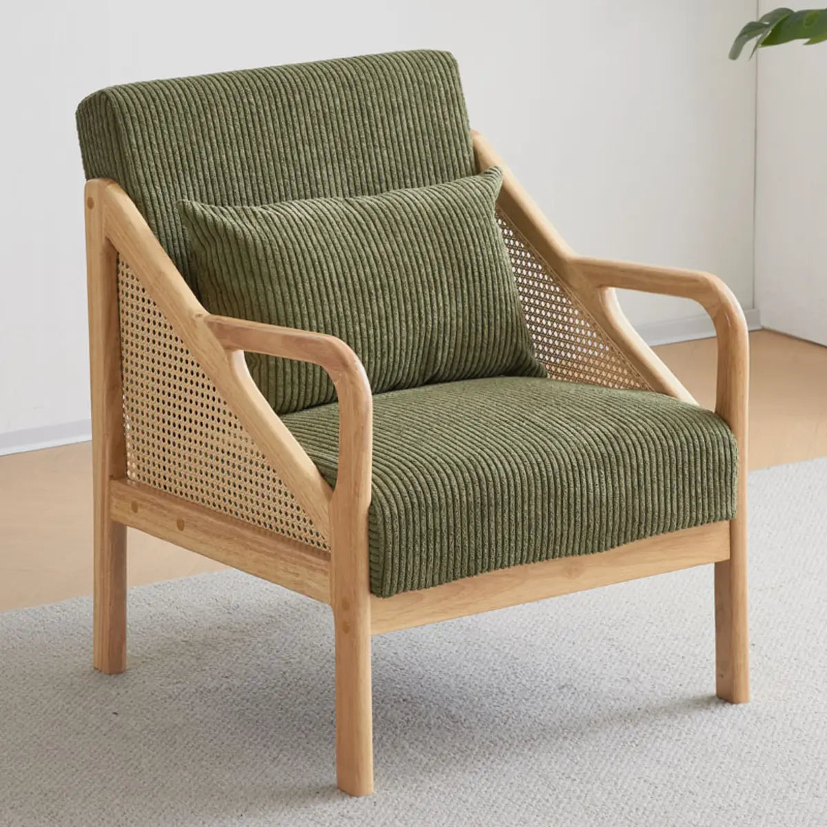 Removable Cushions Leather Split Back Accent Chair Image - 9