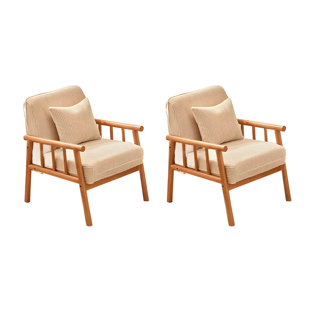 Removable Cushions Off-White Loose Back Arm Chair Image - 11