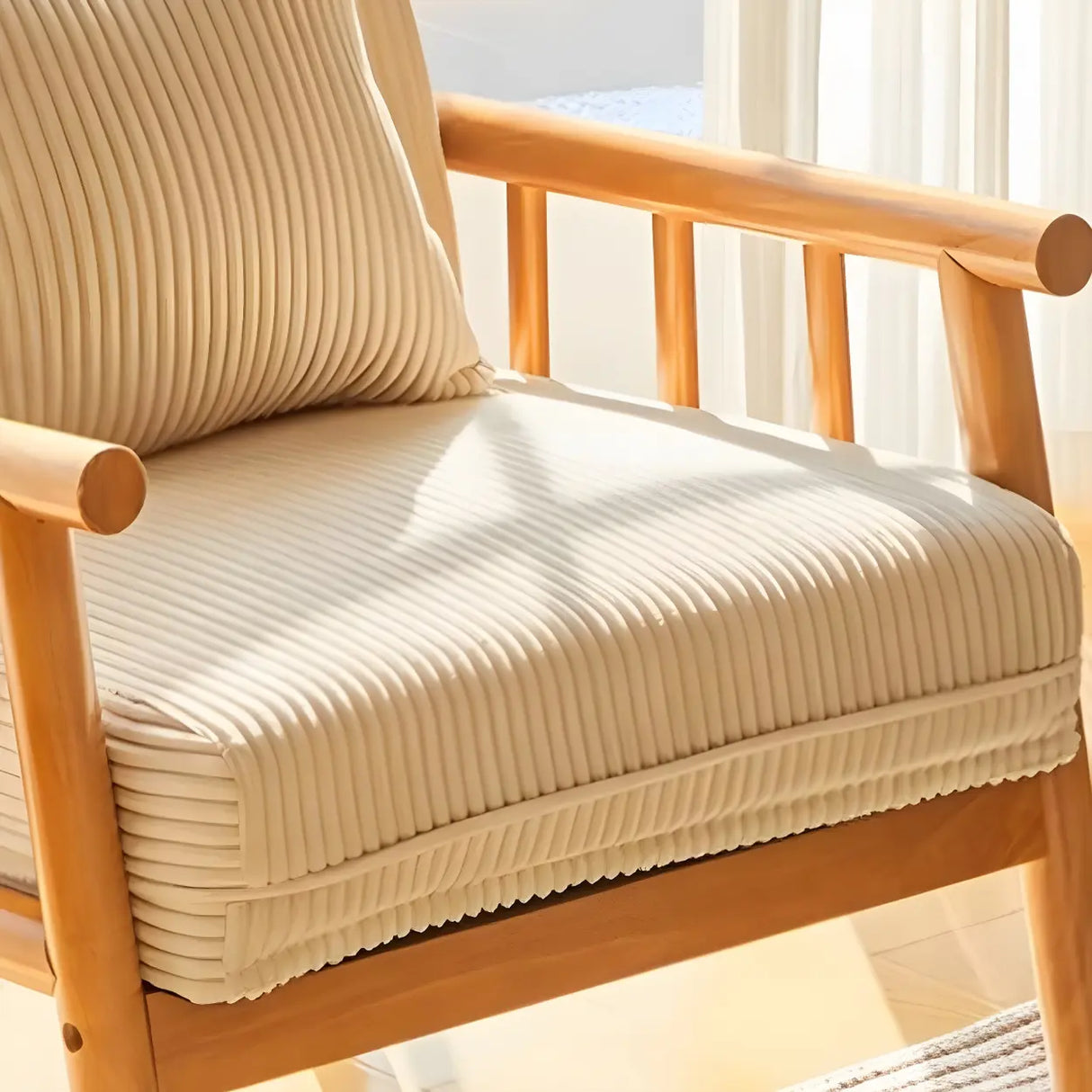Removable Cushions Off-White Loose Back Arm Chair Image - 12