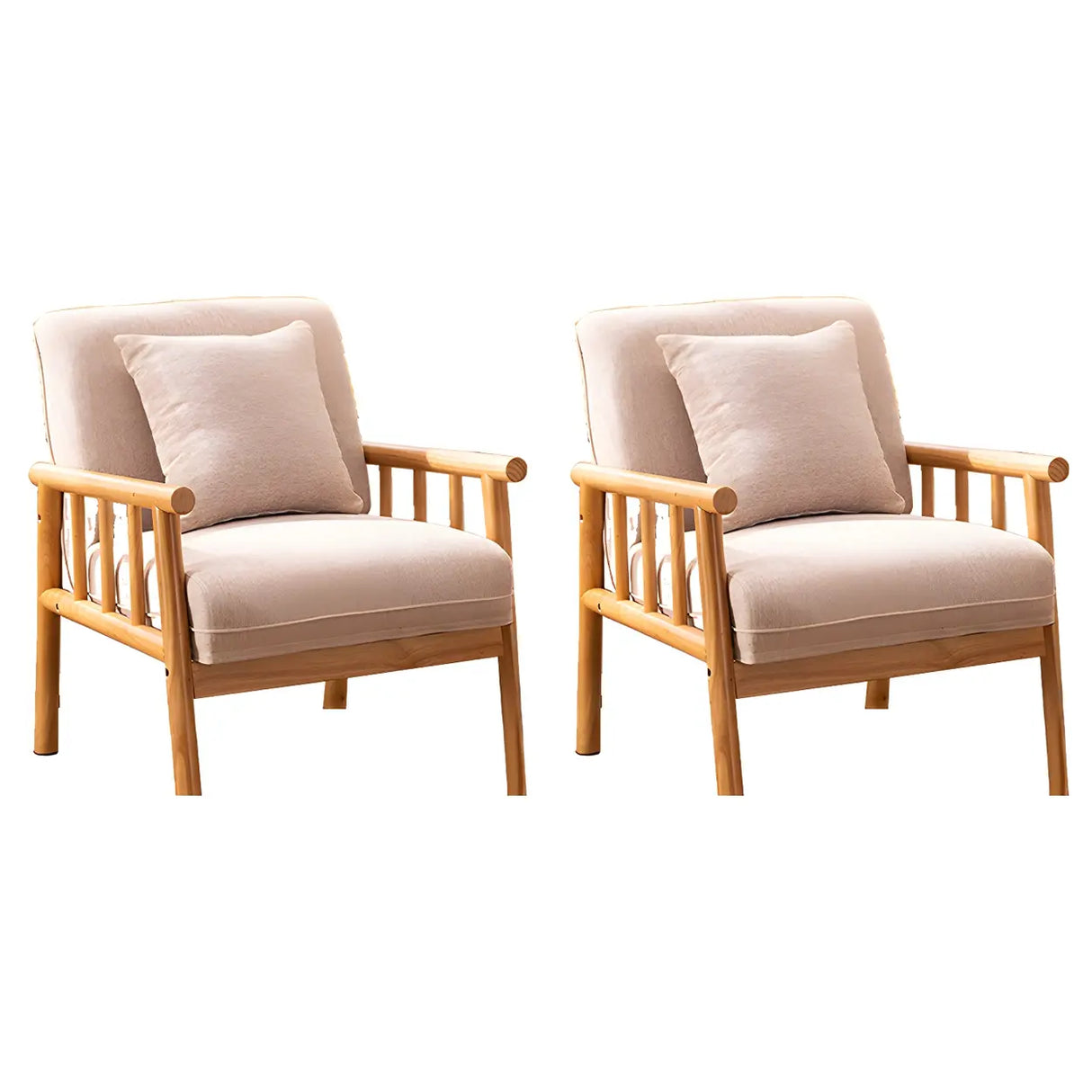 Removable Cushions Off-White Loose Back Arm Chair Image - 15