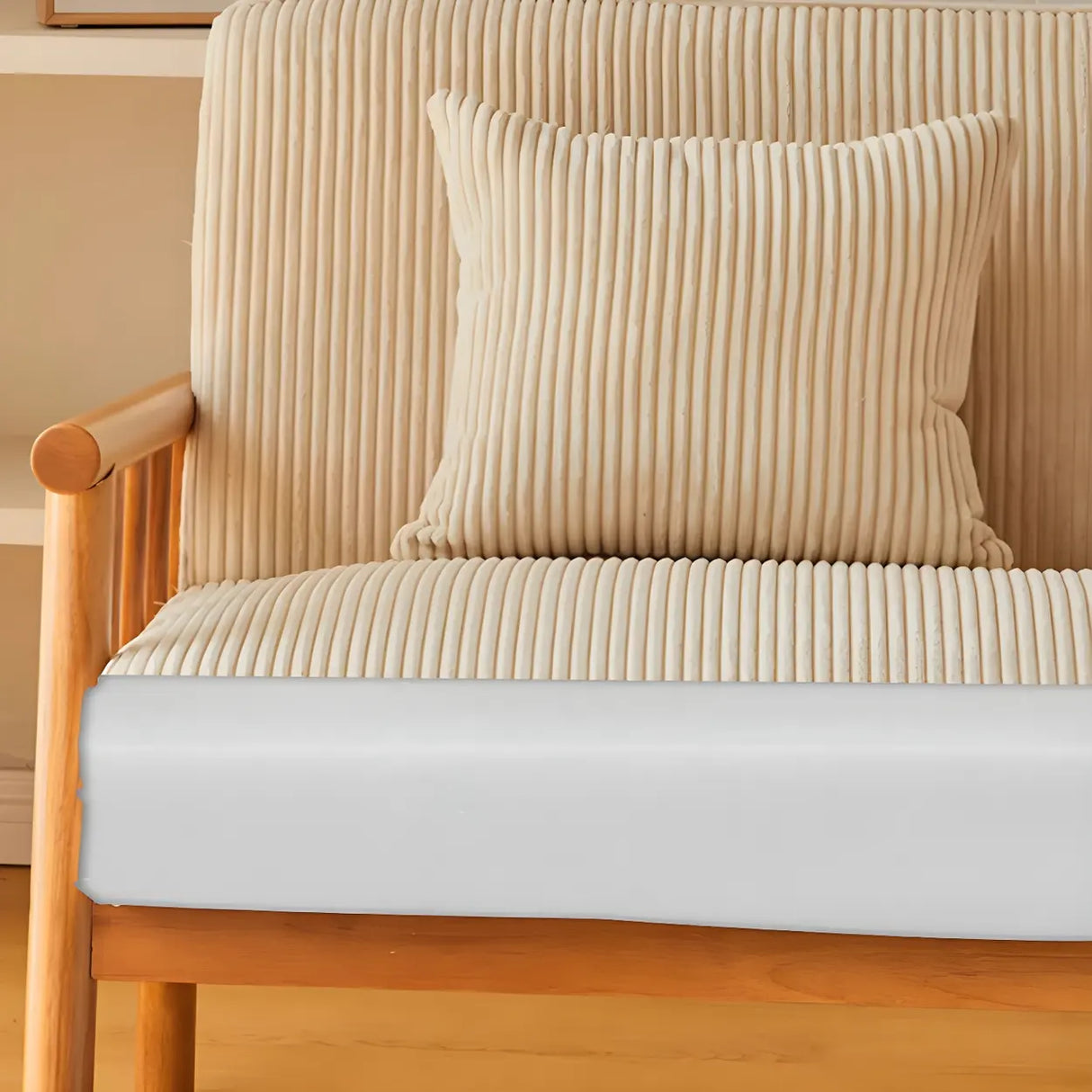 Removable Cushions Off-White Loose Back Arm Chair Image - 4