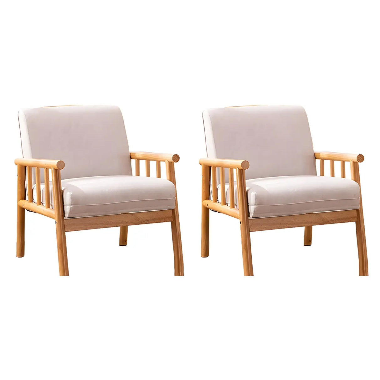 Removable Cushions Off-White Loose Back Arm Chair Image - 7