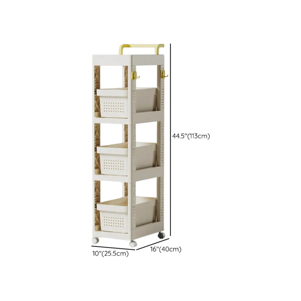 Removable Freestanding White Utility Cart with Handle Image - 19
