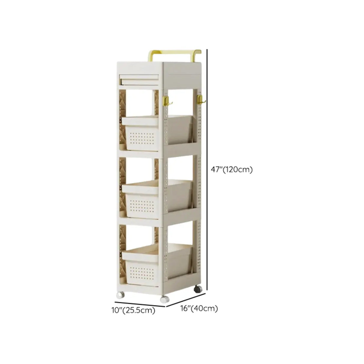 Removable Freestanding White Utility Cart with Handle Image - 20