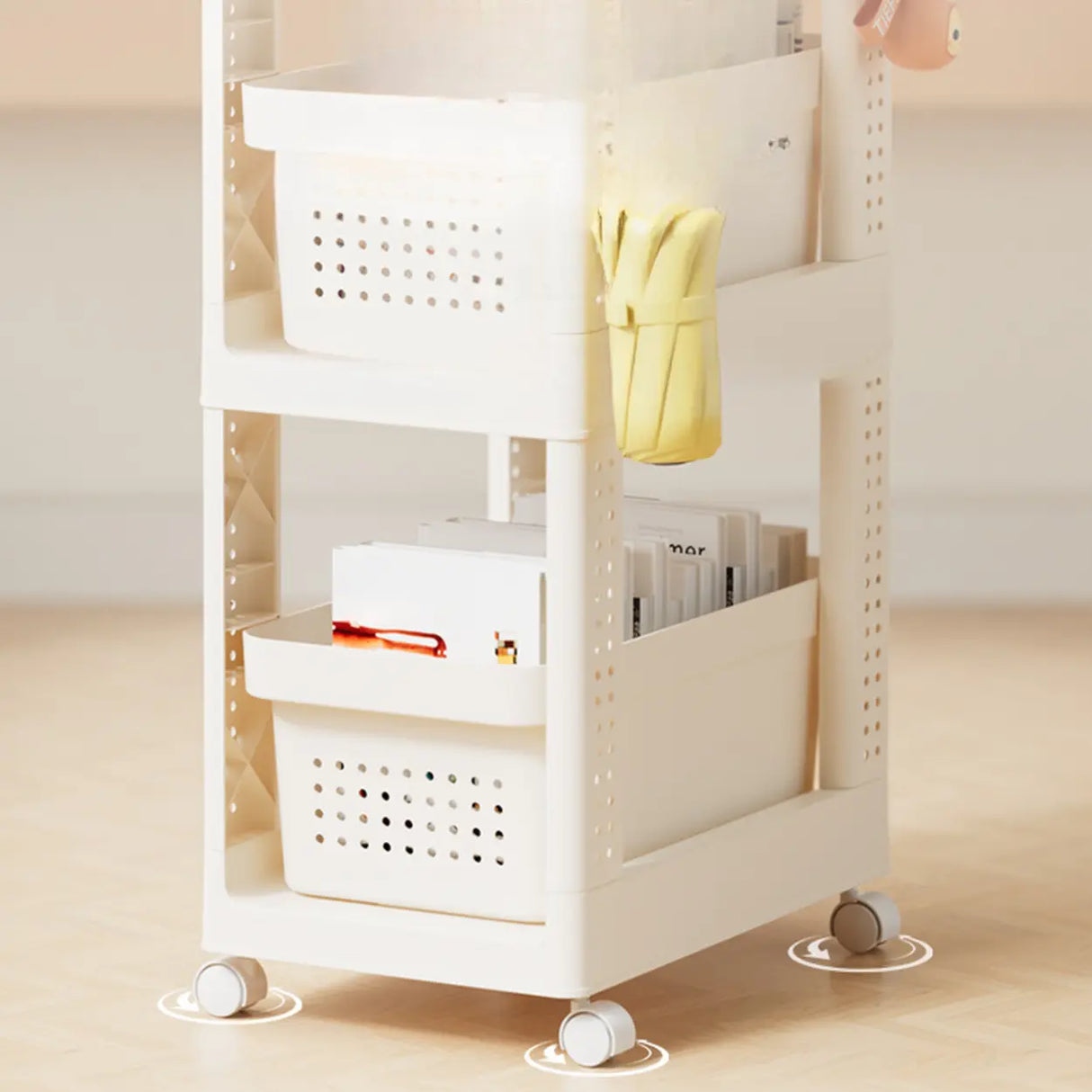 Removable Freestanding White Utility Cart with Handle Image - 9