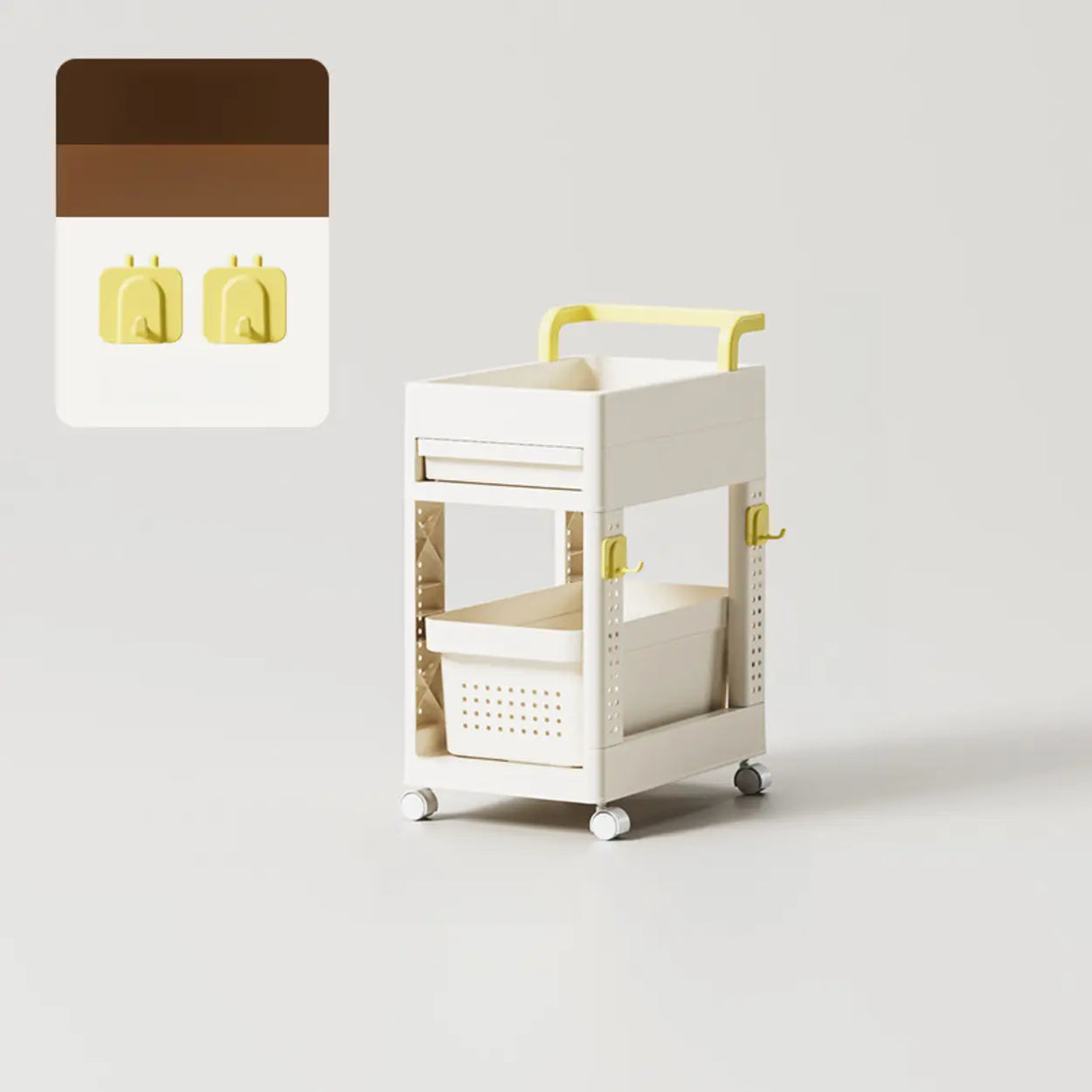 Removable Freestanding White Utility Cart with Handle Image - 2