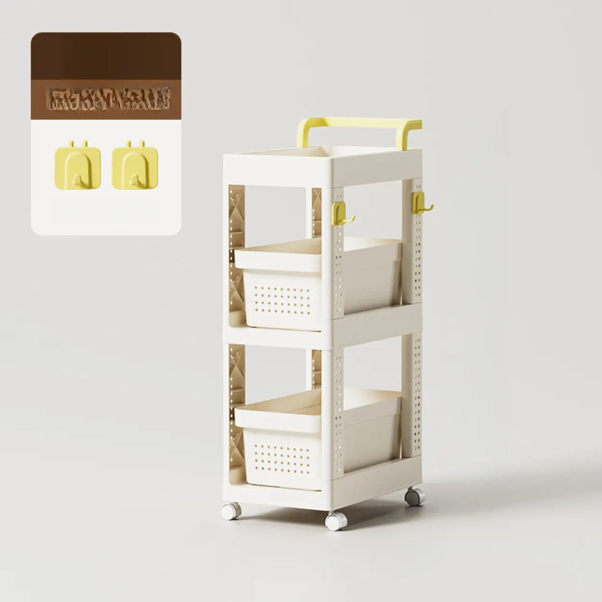 Removable Freestanding White Utility Cart with Handle Image - 12