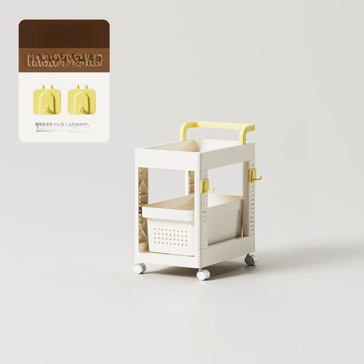 Removable Freestanding White Utility Cart with Handle Image - 13