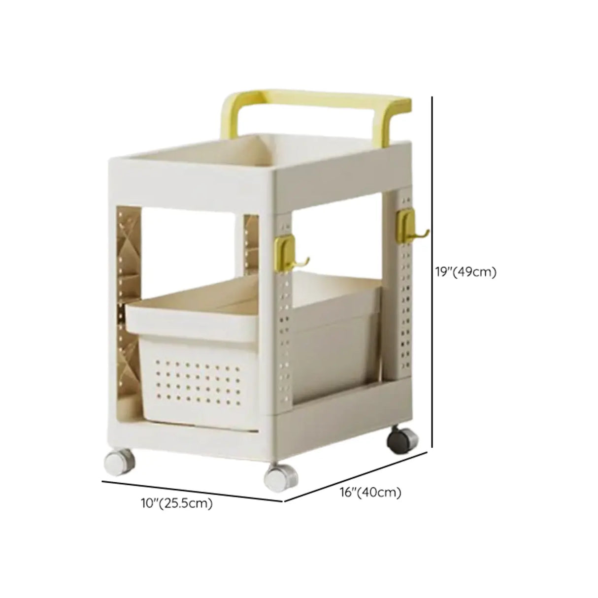 Removable Freestanding White Utility Cart with Handle Image - 16