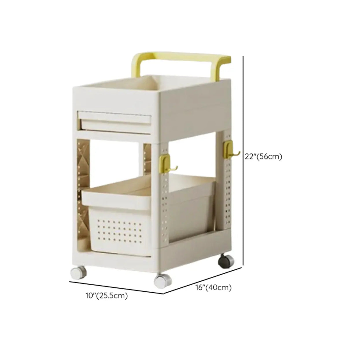 Removable Freestanding White Utility Cart with Handle Image - 17