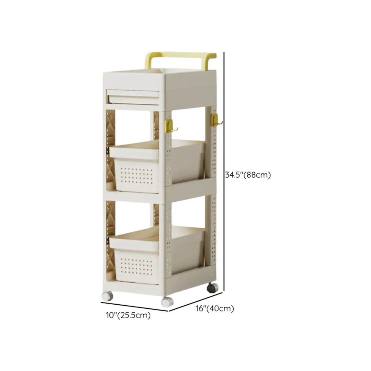 Removable Freestanding White Utility Cart with Handle Image - 18