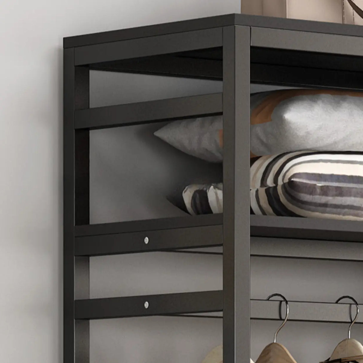 Removable Multi-Section Steel Black Storage Coat Rack Image - 11