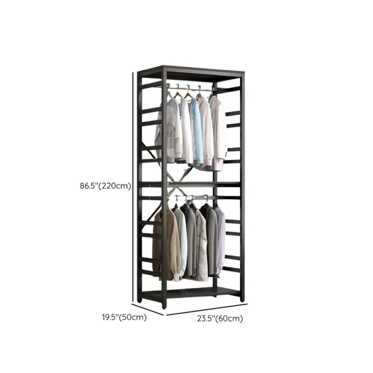Removable Multi-Section Steel Black Storage Coat Rack Image - 18