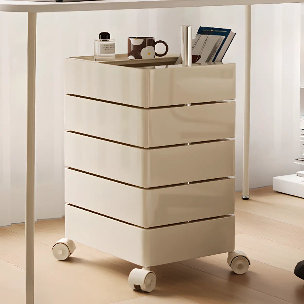 Removable Plastic Vertical Filing Cabinet with Drawers Image - 1