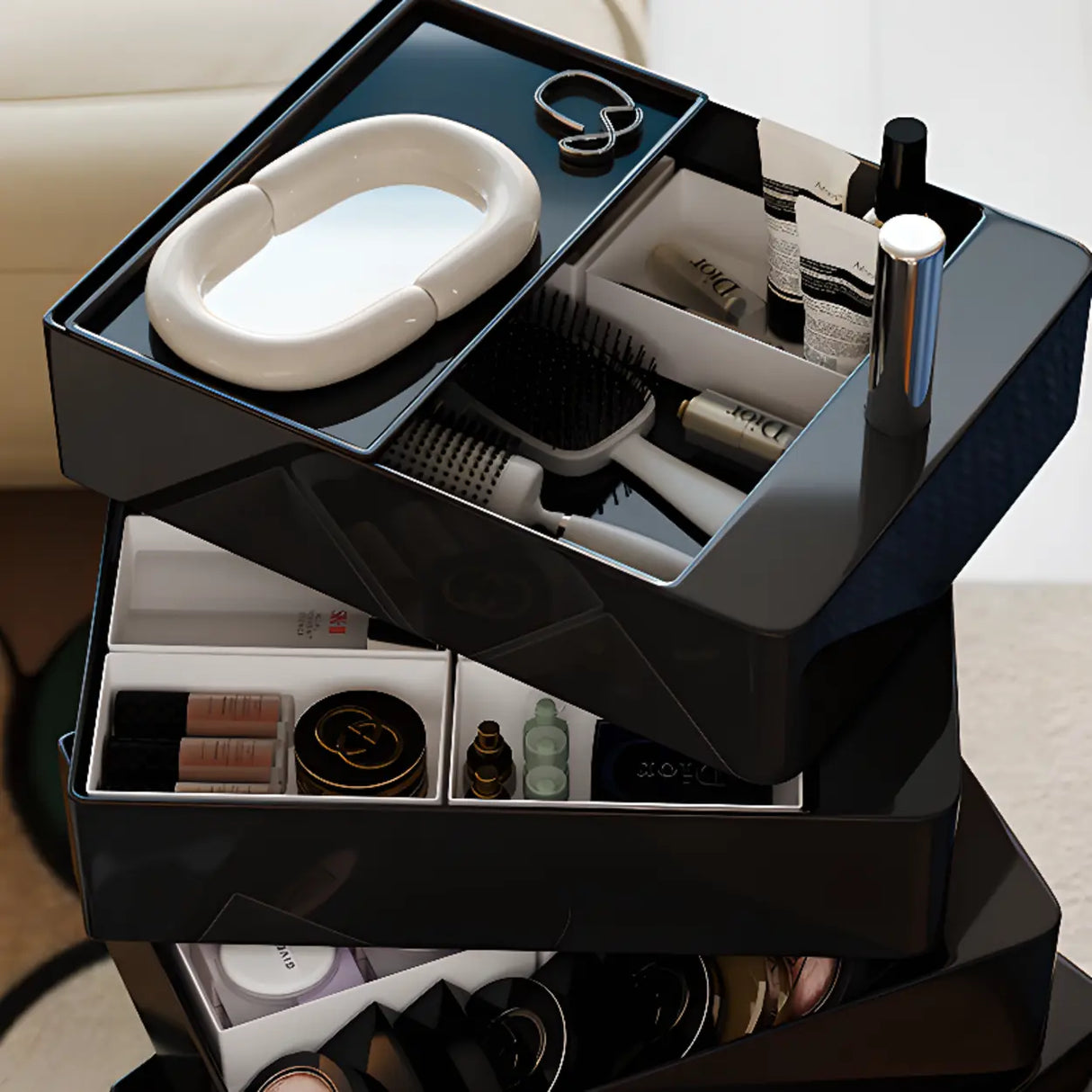 Removable Plastic Vertical Filing Cabinet with Drawers Image - 12