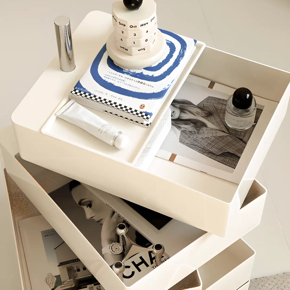 Removable Plastic Vertical Filing Cabinet with Drawers Image - 15