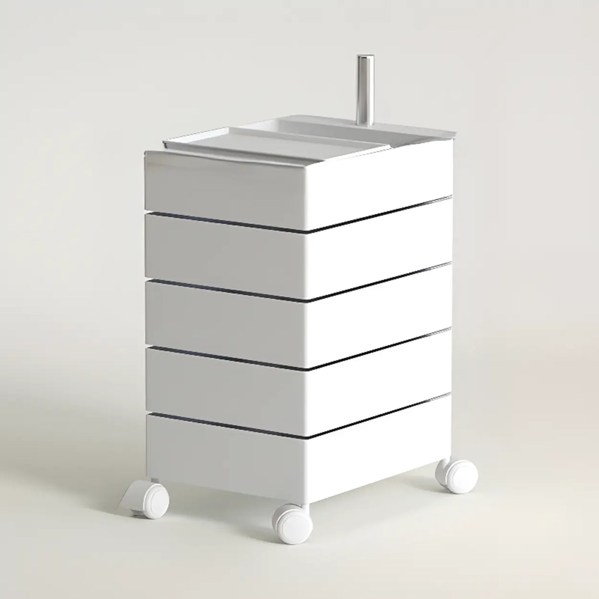 Removable Plastic Vertical Filing Cabinet with Drawers Image - 3
