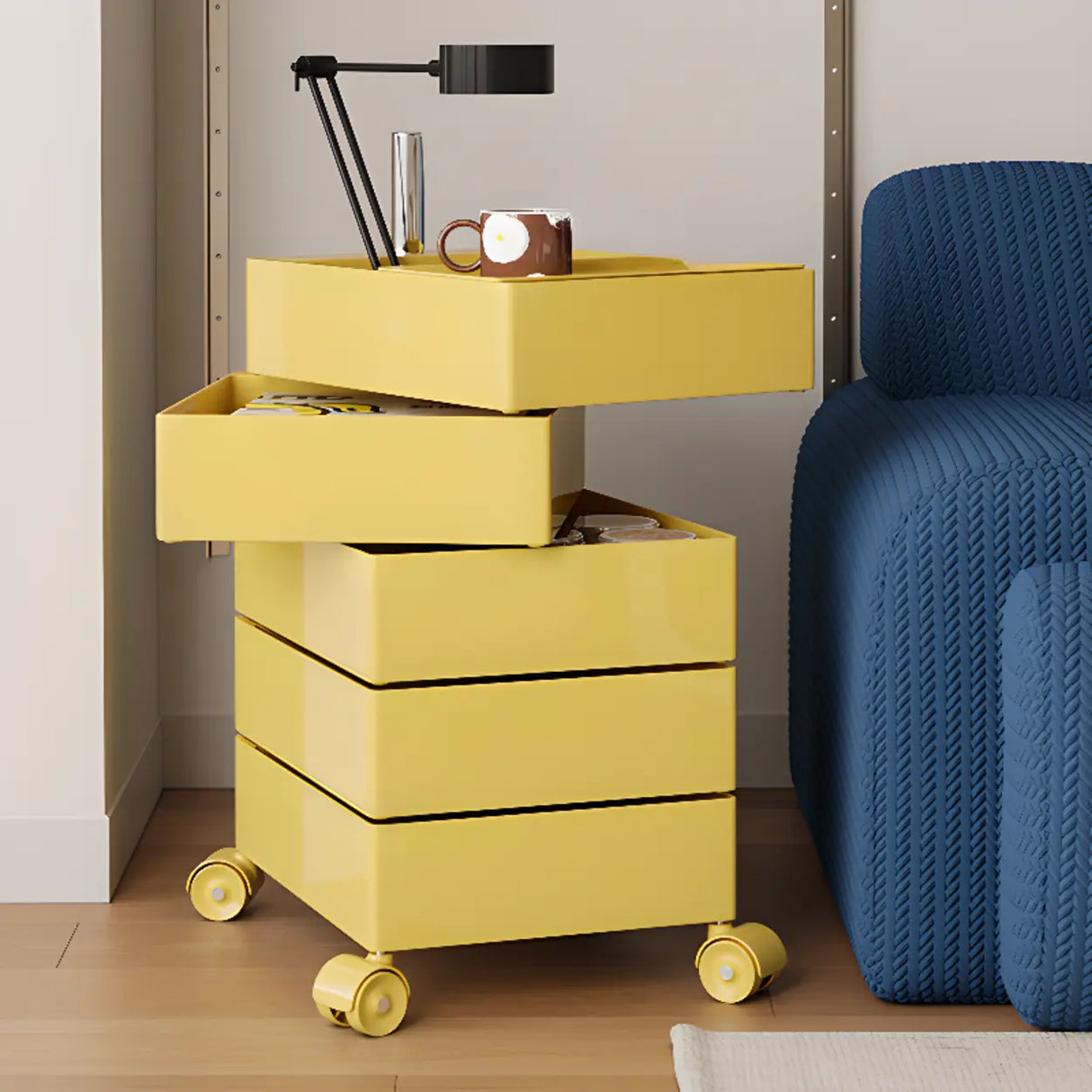 Removable Plastic Vertical Filing Cabinet with Drawers Image - 4