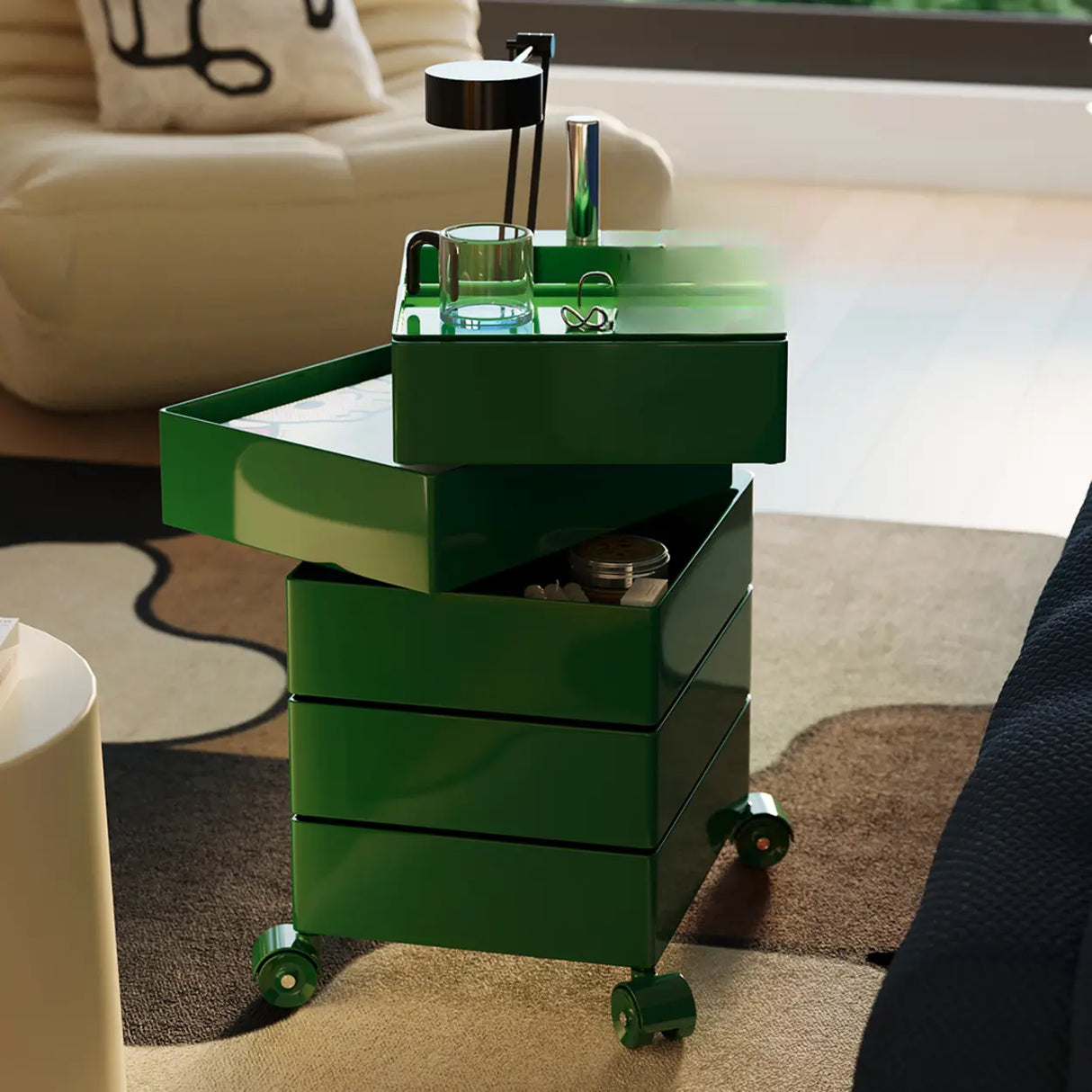 Removable Plastic Vertical Filing Cabinet with Drawers Image - 8