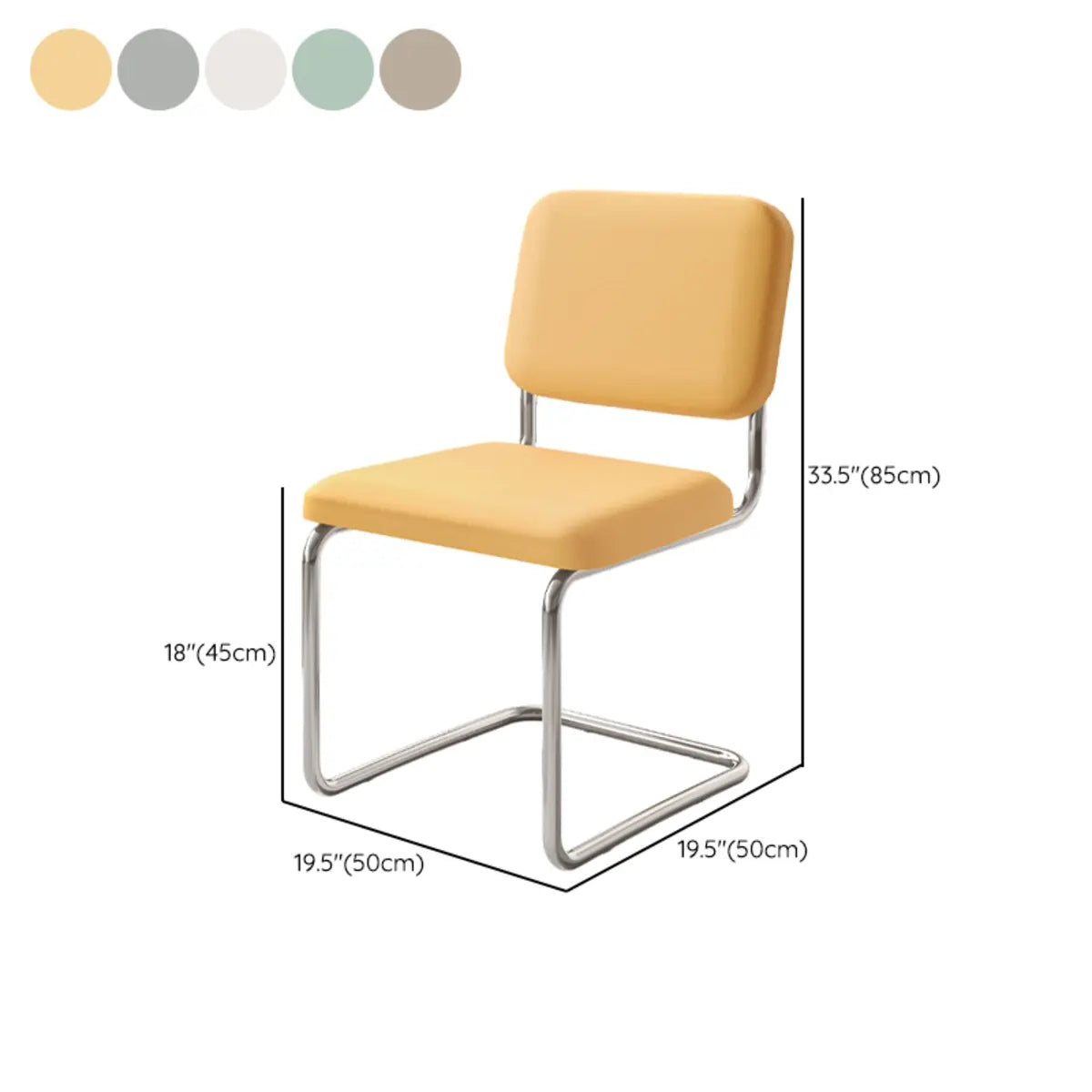 Restaurant Cantilever Upholstered Dining Chair White