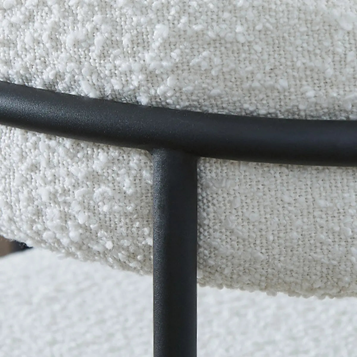 Restaurant Round Cozy White Sherpa Seat Dining Chair Image - 14