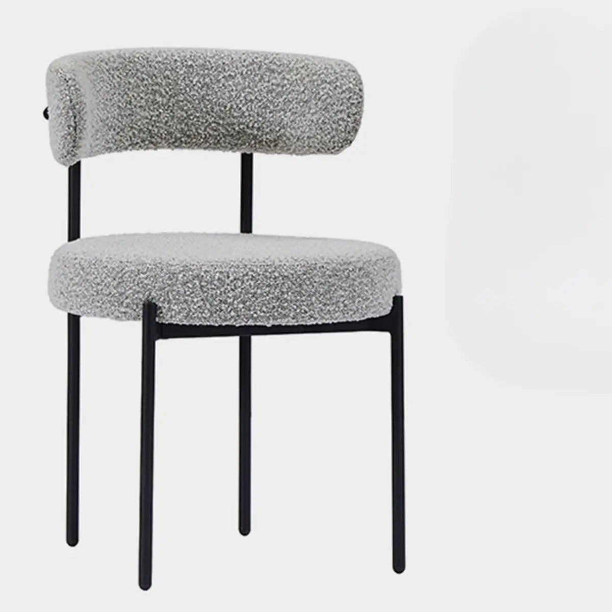 Restaurant Round Cozy White Sherpa Seat Dining Chair Image - 3