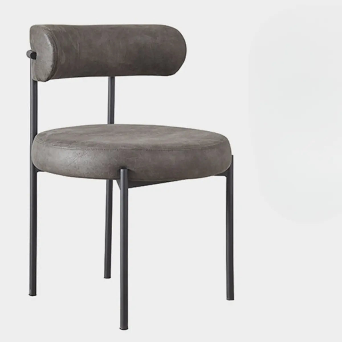 Restaurant Round Cozy White Sherpa Seat Dining Chair Image - 5