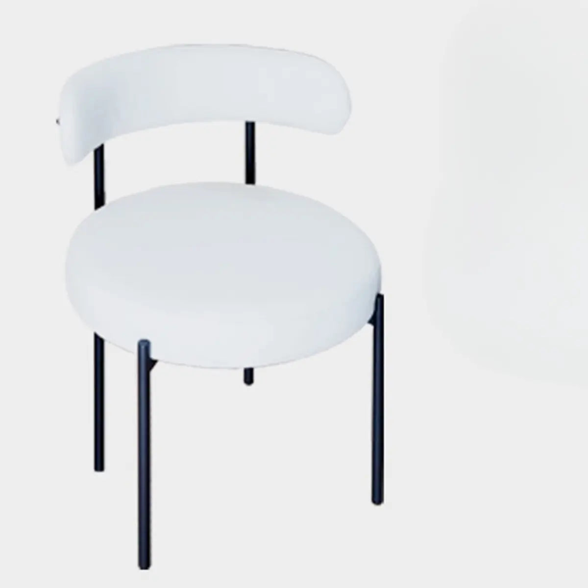 Restaurant Round Cozy White Sherpa Seat Dining Chair Image - 9