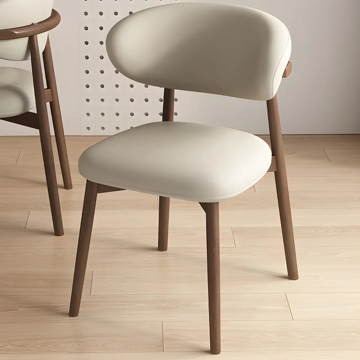 Restaurant Stable Curved Back Faux Leather Dining Chair Image - 14