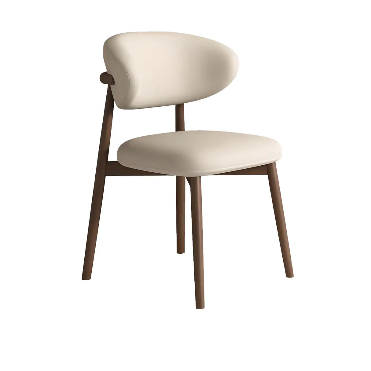 Restaurant Stable Curved Back Faux Leather Dining Chair Image - 17