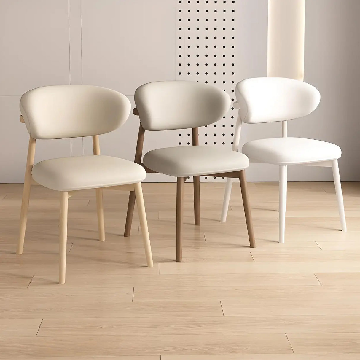 Restaurant Stable Curved Back Faux Leather Dining Chair Image - 1