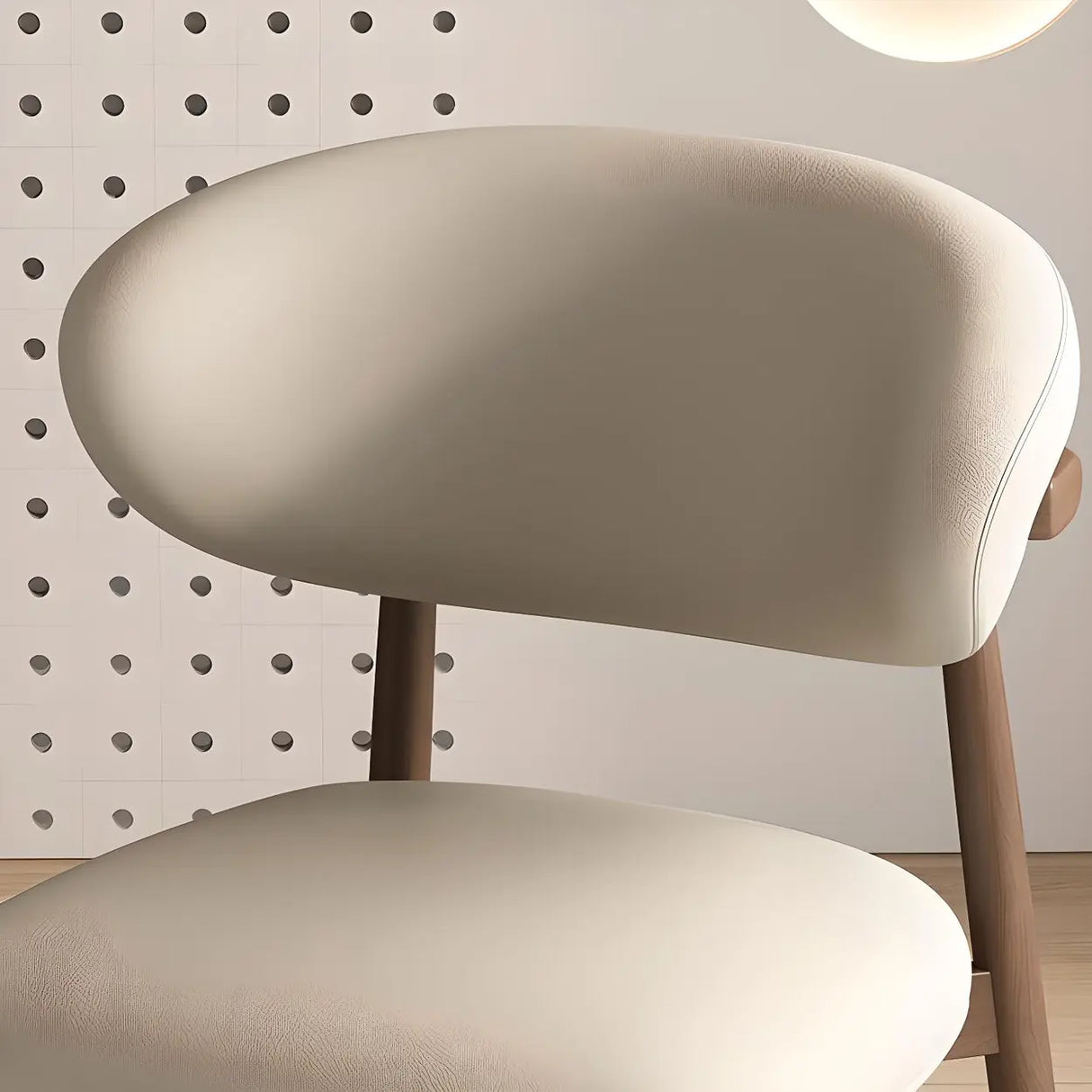 Restaurant Stable Curved Back Faux Leather Dining Chair Image - 7