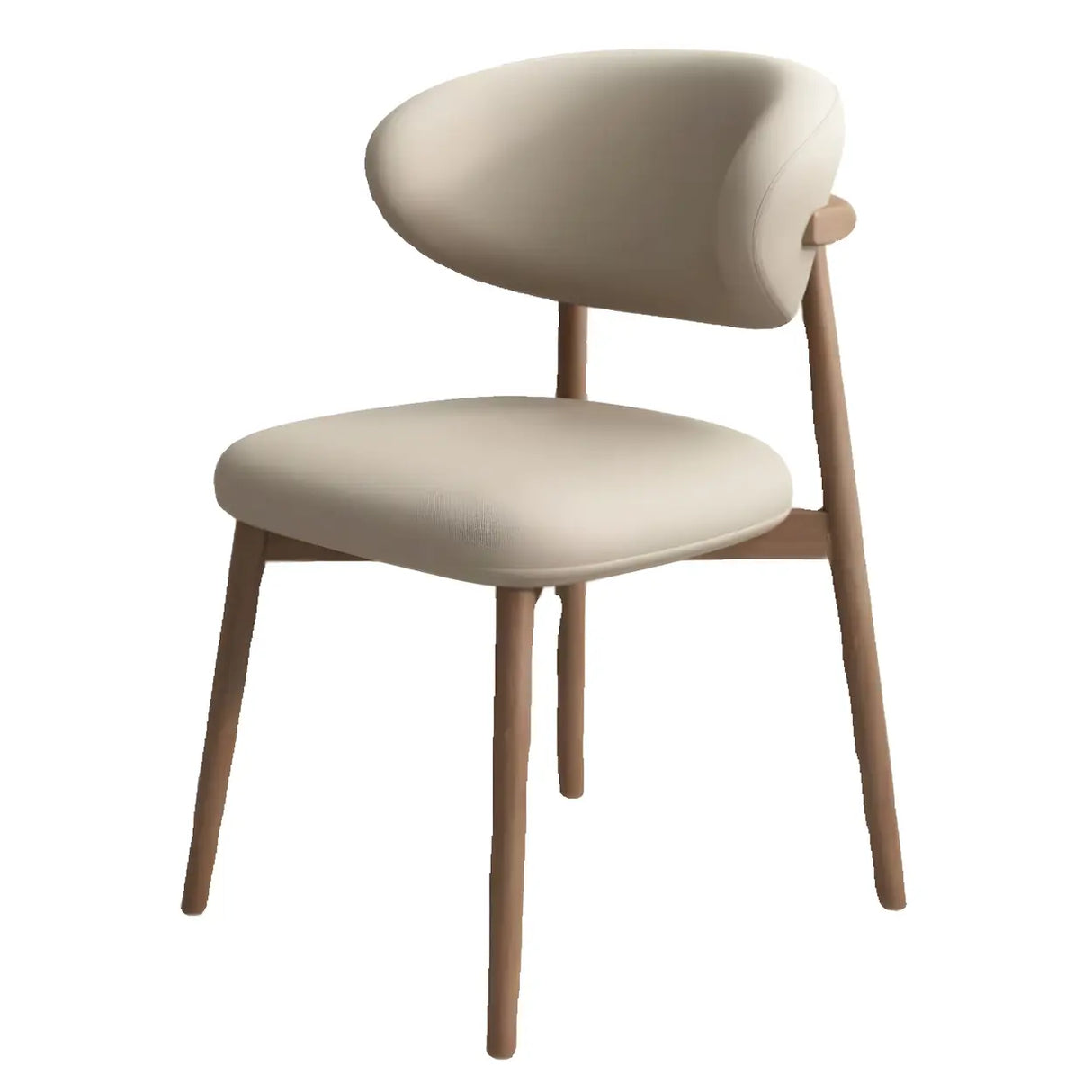 Restaurant Stable Curved Back Faux Leather Dining Chair Image - 10