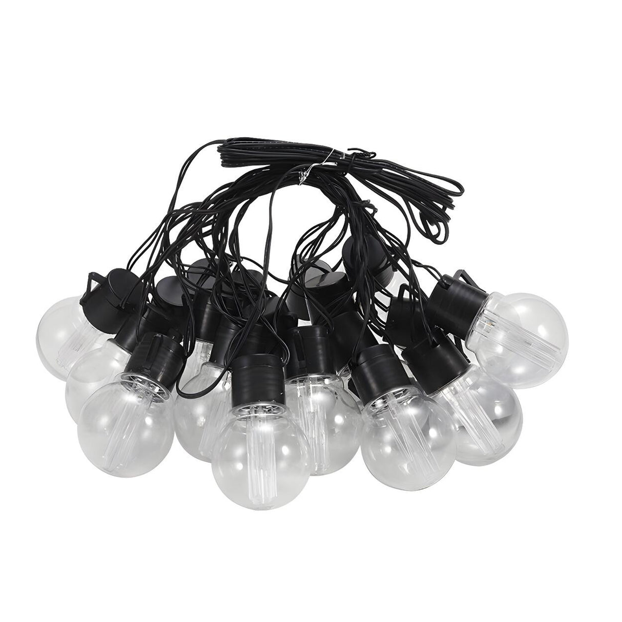 Retro Black Globe Bulb Solar Christmas String Light Image - 5
