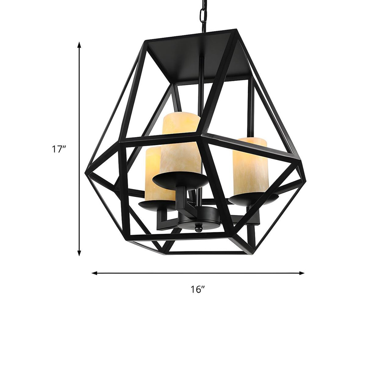 Retro Industrial Adjustable Chain Black Cage Chandelier