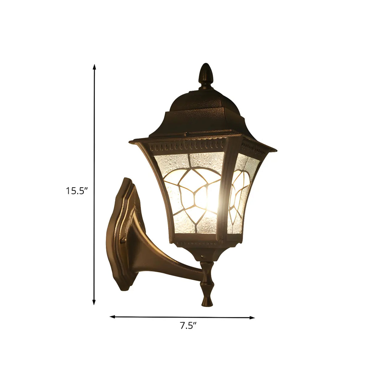 Retro Lantern Glass Exterior LED Coffee Wall Light