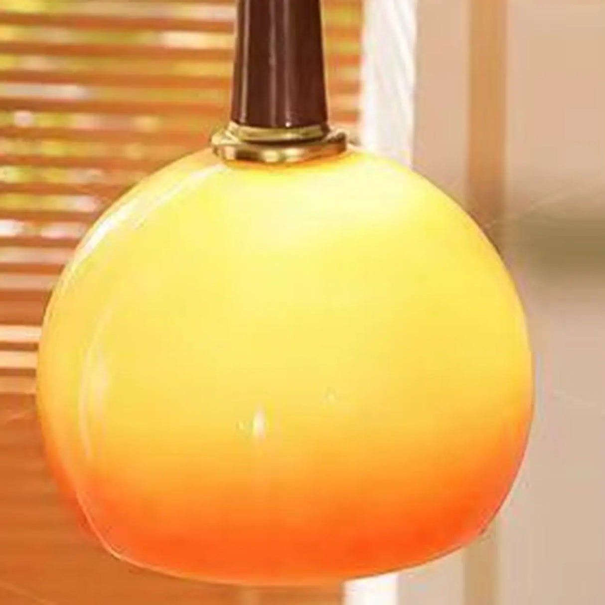 Retro Orange Glass Globe Arc Floor Lamp with Shelf Storage Image - 7
