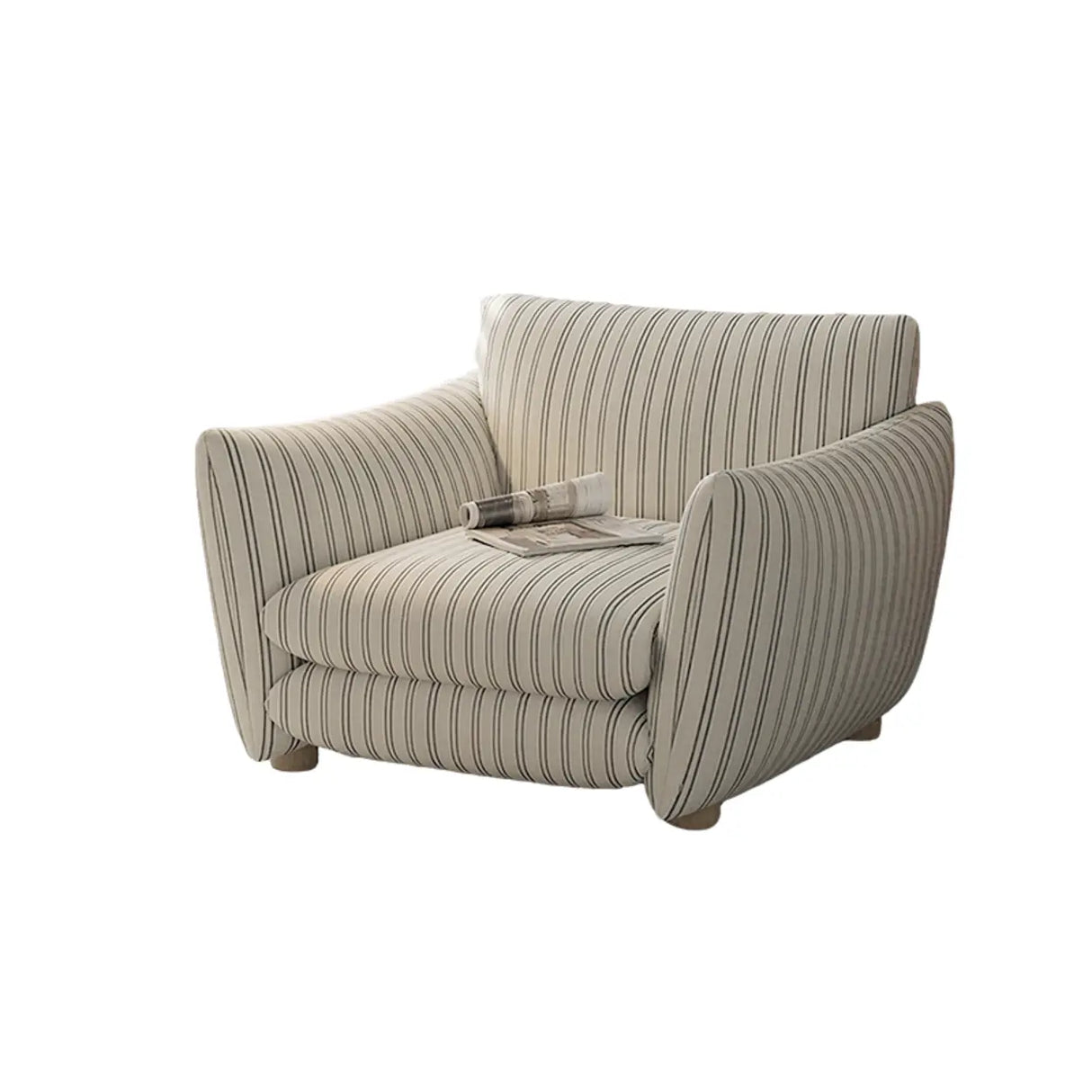 Retro Sponge Living Room Striped Barrel Accent Chair Image - 12