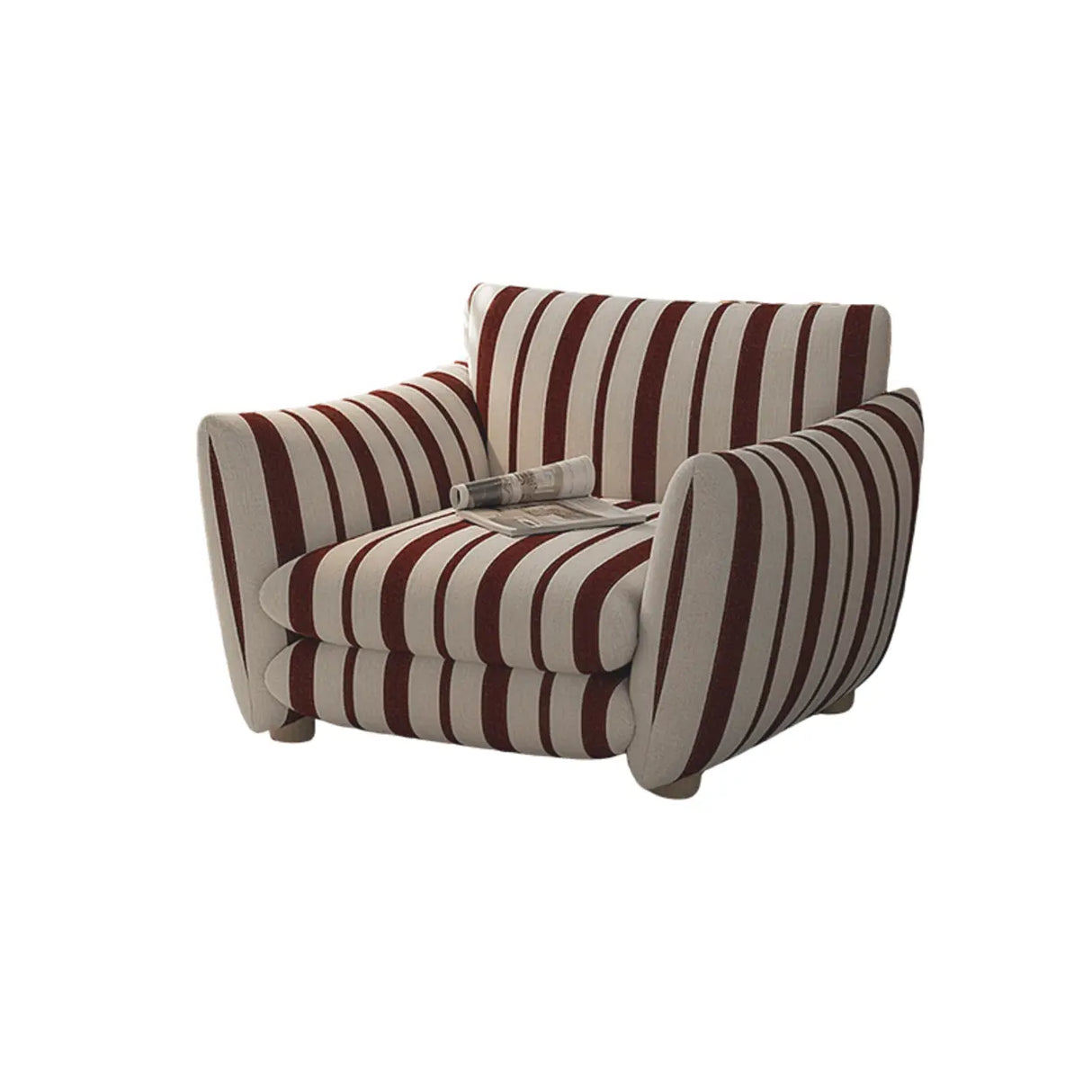 Retro Sponge Living Room Striped Barrel Accent Chair Image - 13
