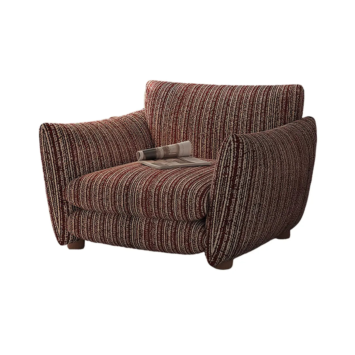 Retro Sponge Living Room Striped Barrel Accent Chair Image - 14