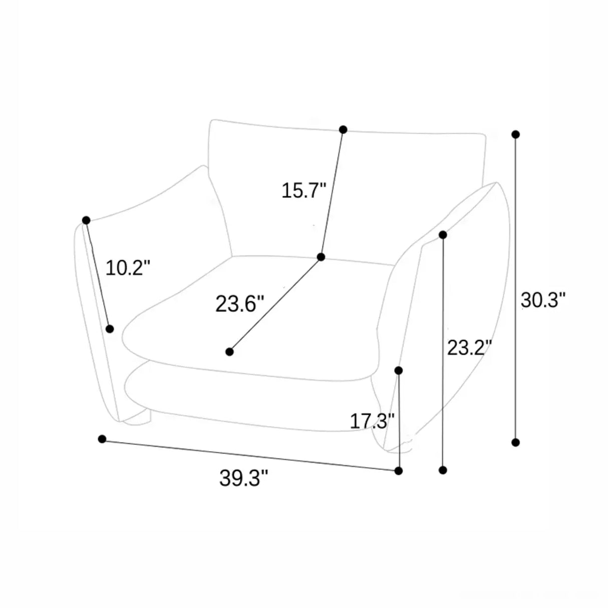 Retro Sponge Living Room Striped Barrel Accent Chair