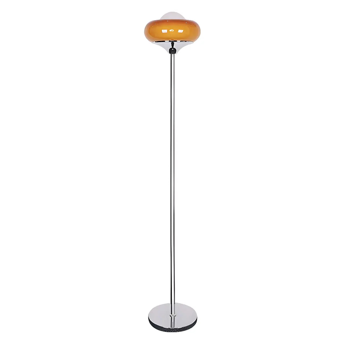 Retro Yellow Egg Tart Glass and Metal LED Floor Lamp Image - 11